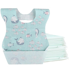 WYSLP baby bibs with whale pattern keep meals mess-free on the go.