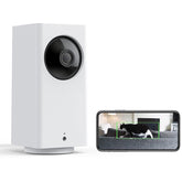 Wyze Cam Pan v2 front view with color night vision for clearer low-light monitoring.