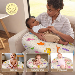 x-vesolje Baby Nursing Pillow removable cover closeup showing breathable cotton fabric
