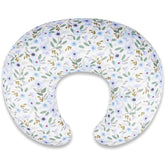 x-vesolje Leaf nursing pillow cover closeup highlighting breathable 100% cotton fabric for baby skin