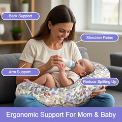 x-vesolje nursing pillow removable cover highlights easy cleanup and care.