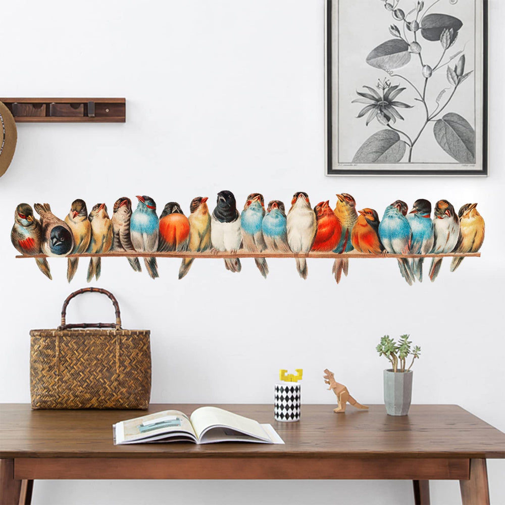 X-xdaonl Bird on Wire full sheet displays removable kid-friendly wall art