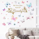 X-xdaonl colorful butterflies wall sticker with quotes to brighten a room and motivate