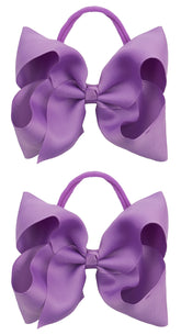 Xansema 2Pcs 6-inch ribbon headbands in purple for coordinating daily outfits