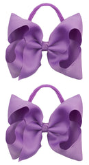 Xansema 2Pcs 6-inch ribbon headbands in purple for coordinating daily outfits