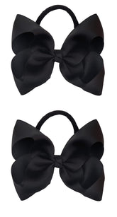 Xansema 6-inch ribbon bow headband in black for everyday wear
