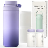 XAPROO breast milk cooler bottle front purple shows portable all-day design