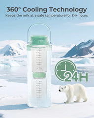 Xaproo inner bottles in green with food-grade safety for milk storage