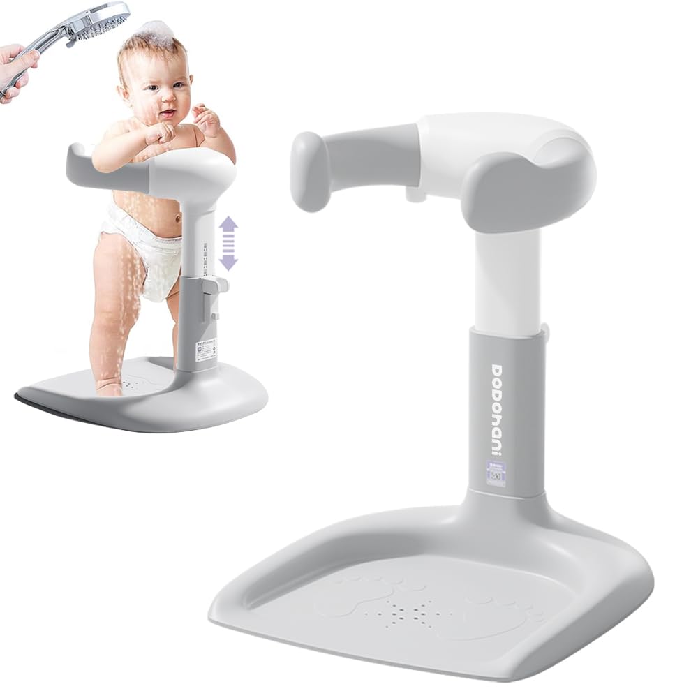 XASMA baby shower stand with ergonomic backrest supports growing infants during bath time