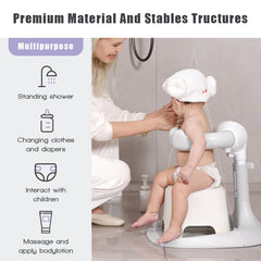 XASMA baby shower stand adjustable height makes bath time easy for 6-36 months
