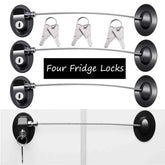 XccMe fridge locks 4-pack with 8 keys secures fridge for kid-safe kitchen access