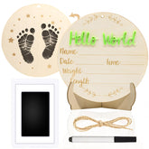 XCMVCN baby announcement sign wooden round green decor keepsake.