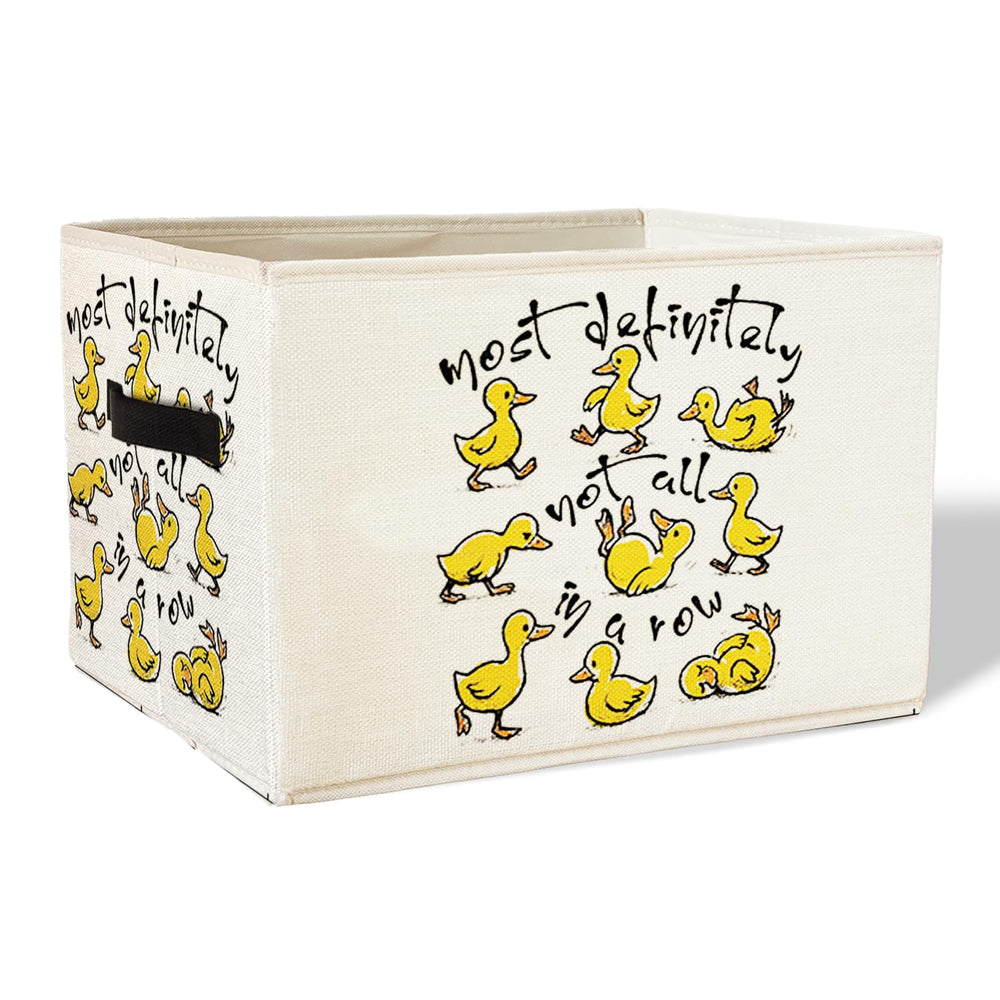 XDFVL Funny Yellow Ducks basket with handles for easy toy organization