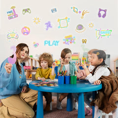 Xendelow Neon Gaming Wall Stickers large sheet covers walls up to 16x45 inches.