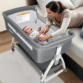 Xeoca baby bassinet carbon steel frame provides sturdy support for safe, steady rocking