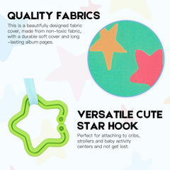 Xfveiwoo Baby's My First Photo Album green star hook enables portable display.