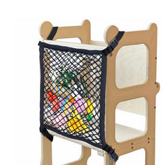 XGKHOM toddler tower safety net double-layer design enhances security during kitchen play