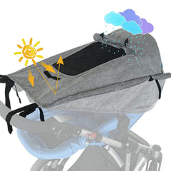 XGOPTS stroller sun shade front view with UPF50+ protection and quick attach
