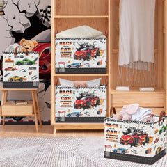 XHWZOF Race Car Storage Basket cotton-linen interior easy cleaning