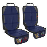 XHYANG car seat protector blue two-pack shields upholstery during family travel.