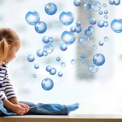 XIAOMAN transparent bubble wall decals on wall creating blue ocean ambience for parties