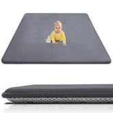 Xiaoxinluck baby play mat with ultra-soft coral velvet surface for gentle tummy time.