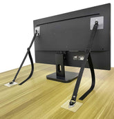 Xicveiuz TV safety straps kit laid out with hardware for easy no-drill setup.