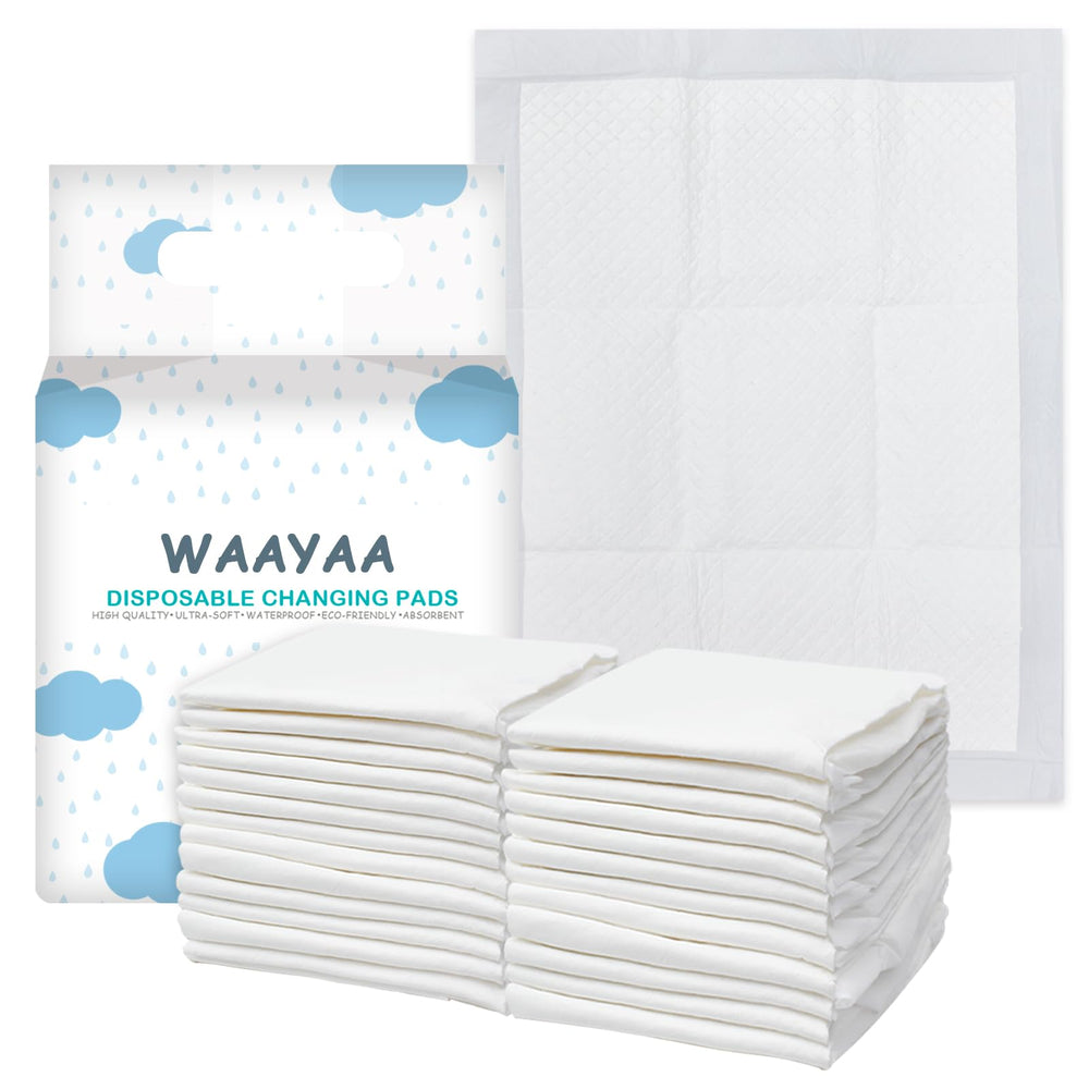 XIGGA disposable diaper pad 25-pcs pack keeps surfaces clean on the go.