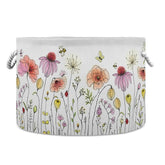 Xigua cotton rope basket with colorful wildflowers design ideal for toy and blanket storage