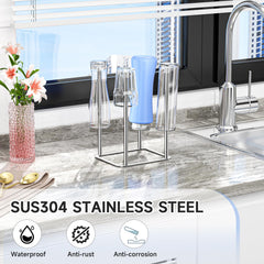 XILIMEN water bottle drying rack top view highlights compact design for easy counter placement.