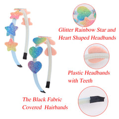XIMA Glitter Heart headbands side view shows heart embellishment and comfortable fit