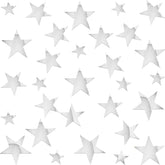 XINGUANG 80pcs silver stars mirror stickers pack adds dimensional shine for walls