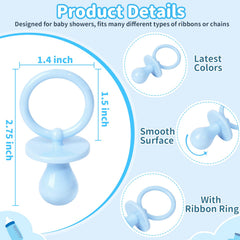 XINHUIDALSQ baby shower pacifiers blue on table spread for festive ambiance.