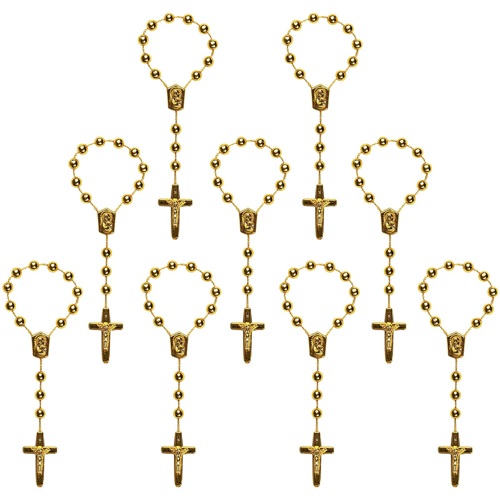 XINHUIDALSQ baptism rosary gold beads, gift-ready for christening ceremonies