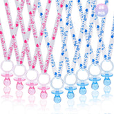 XINHUIDALSQ pacifier necklace blue set, cute acrylic charms for party favors.