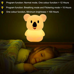 Xinjinhju Koala Night Light remote use enables color and timer controls