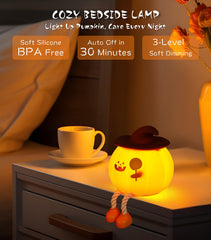 Xinjue pumpkin night light candy-lollipop detail adds cute charm to shelves