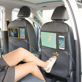 XINLIYA heavy-duty kick mat backseat protector shields upholstery during family trips.