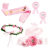 Xinnun baby shower sash pink with roses and ribbon for elegant maternity photos