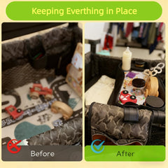 Xiyingcai stroller snacks tray for Wonderfold W2 shows anti-spill holders preventing spills.