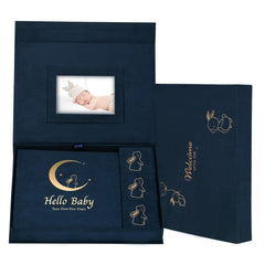 XKDOUS Velvet Baby Book cover with gold foil, premium keepsake presentation