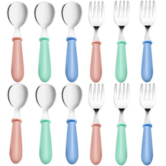 xlehoely 12-piece toddler utensils set for easy self-feeding