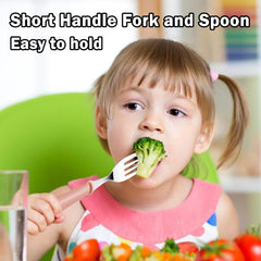 xlehoely stainless steel baby utensils dishwasher safe for quick cleaning