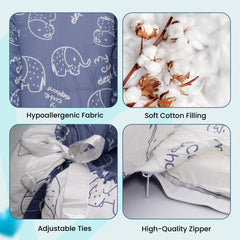 XLUXEVOGUE Baby Support Base elephant-blue provides breathable comfort for tummy time