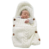 XMWEALTHY newborn wrap swaddle beige front view for secure, cozy sleep.
