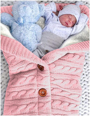 XMWEALTHY swaddle light pink used as crib wrap for secure bedtime comfort