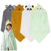 xpertwarm hooded baby towels 4pack front view for cozy newborn bath time