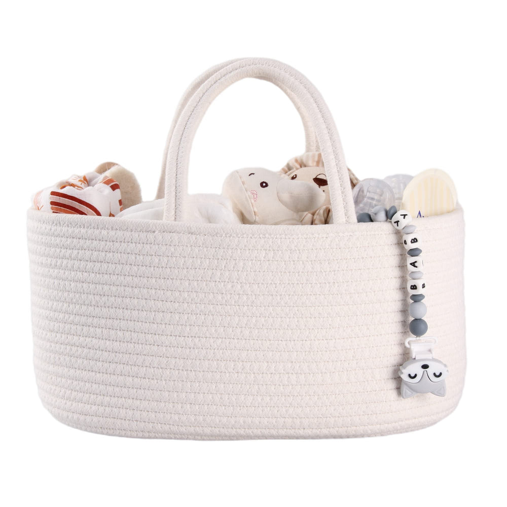 XUANGUO baby diaper caddy front view shows organized essentials for quick changes.
