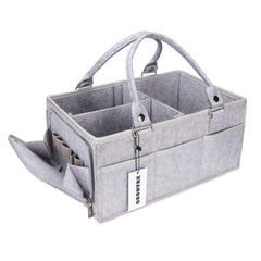 XUANGUO baby diaper caddy with handle grey keeps nursery essentials organized and within reach