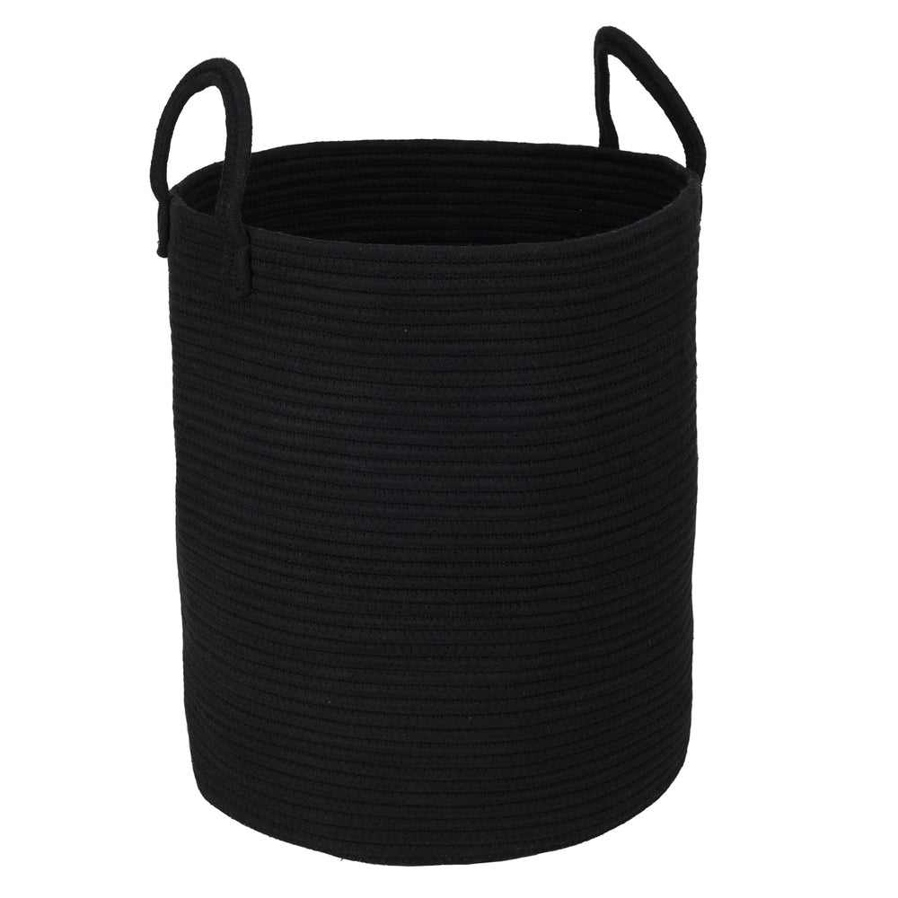 XUANGUO black cotton rope laundry basket close-up texture shows durable storage